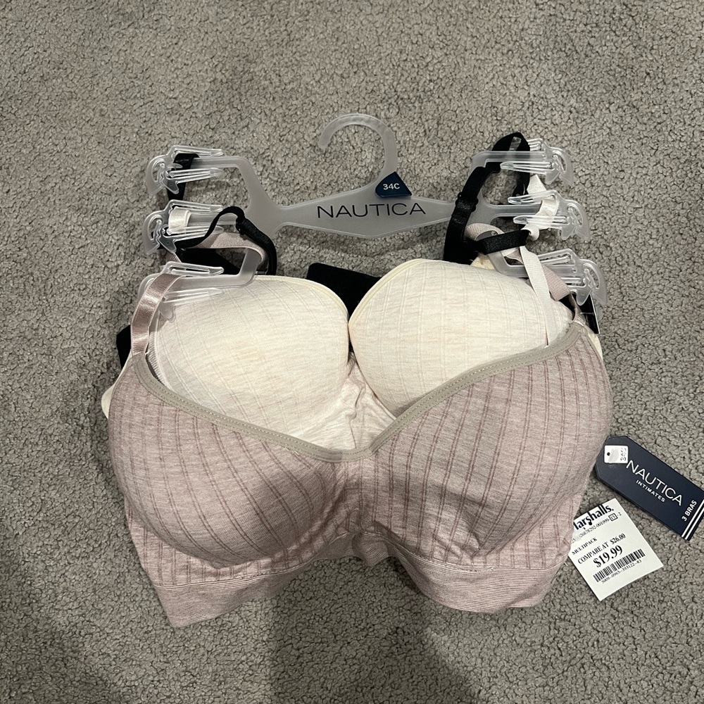Nautica Women's Bra Set - Pink, Cream, Black